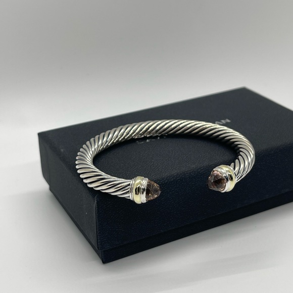 David Yurman Cable Classic 7mm Bracelet with Morganite and 14k Gold - Picture 10 of 10